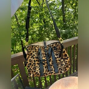 Banana Republic Leopard Haircalf Satchel